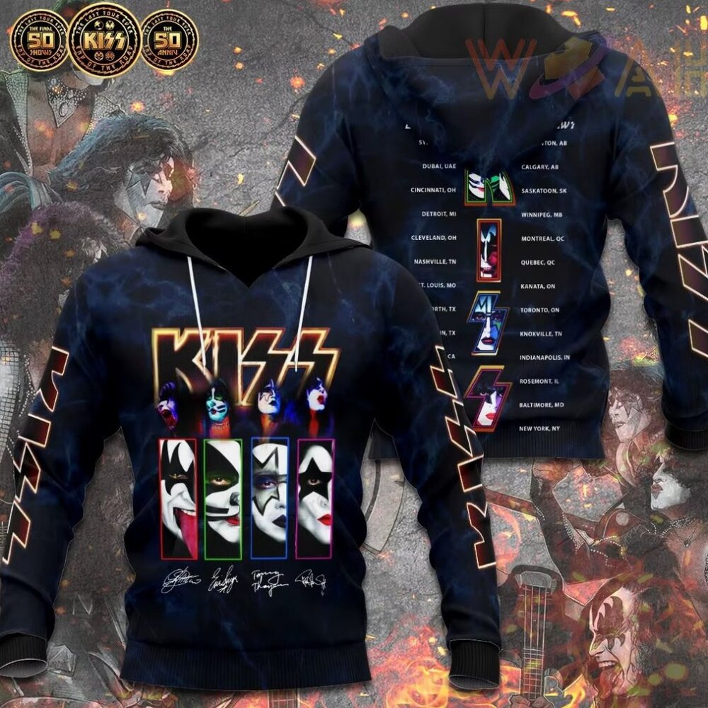 KISS ROCK & ROLL MUSIC HALL OF FAMERS "MEN'S 1XL" LIGHTWEIGHT HOODIE,  "NEW"